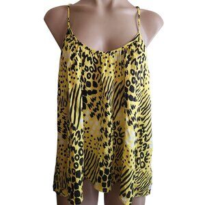 Vans Women's Wicked Wisdom T Spaghetti Strap Tank Top Size M Yellow Black White
